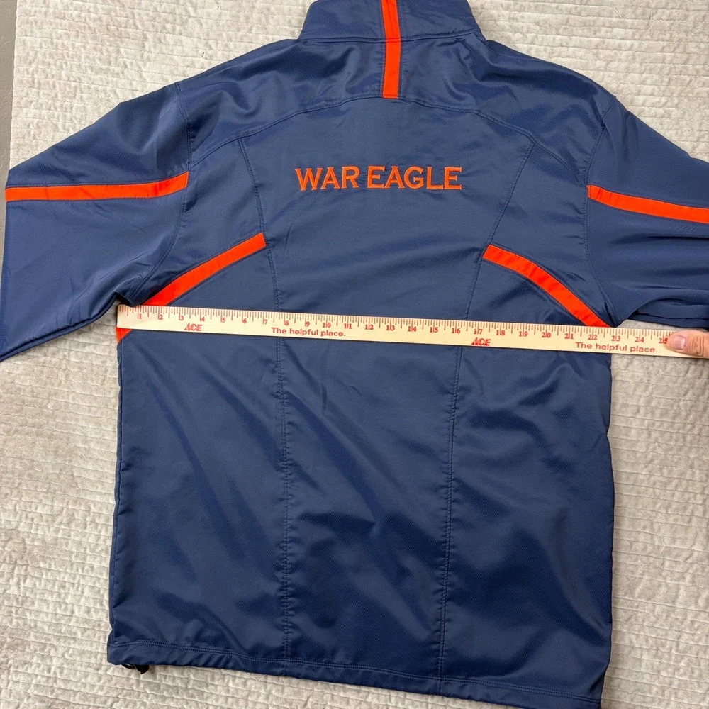 Under Armour Auburn Tigers Mens Large Navy Orange 1/4 Zip Windbreaker War Eagle